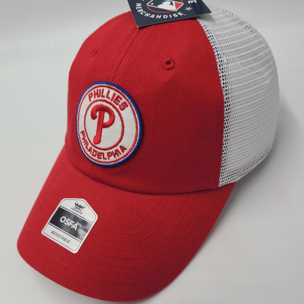 Philadelphia Phillies Hat Snapback Trucker Mesh Fan Favorite Red White MLB Men